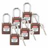 Safety Padlocks - Standard, Brown, KD - Keyed Differently, Steel, 38.10 mm, 6 Piece / Box